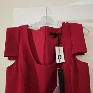 Black Halo red dress